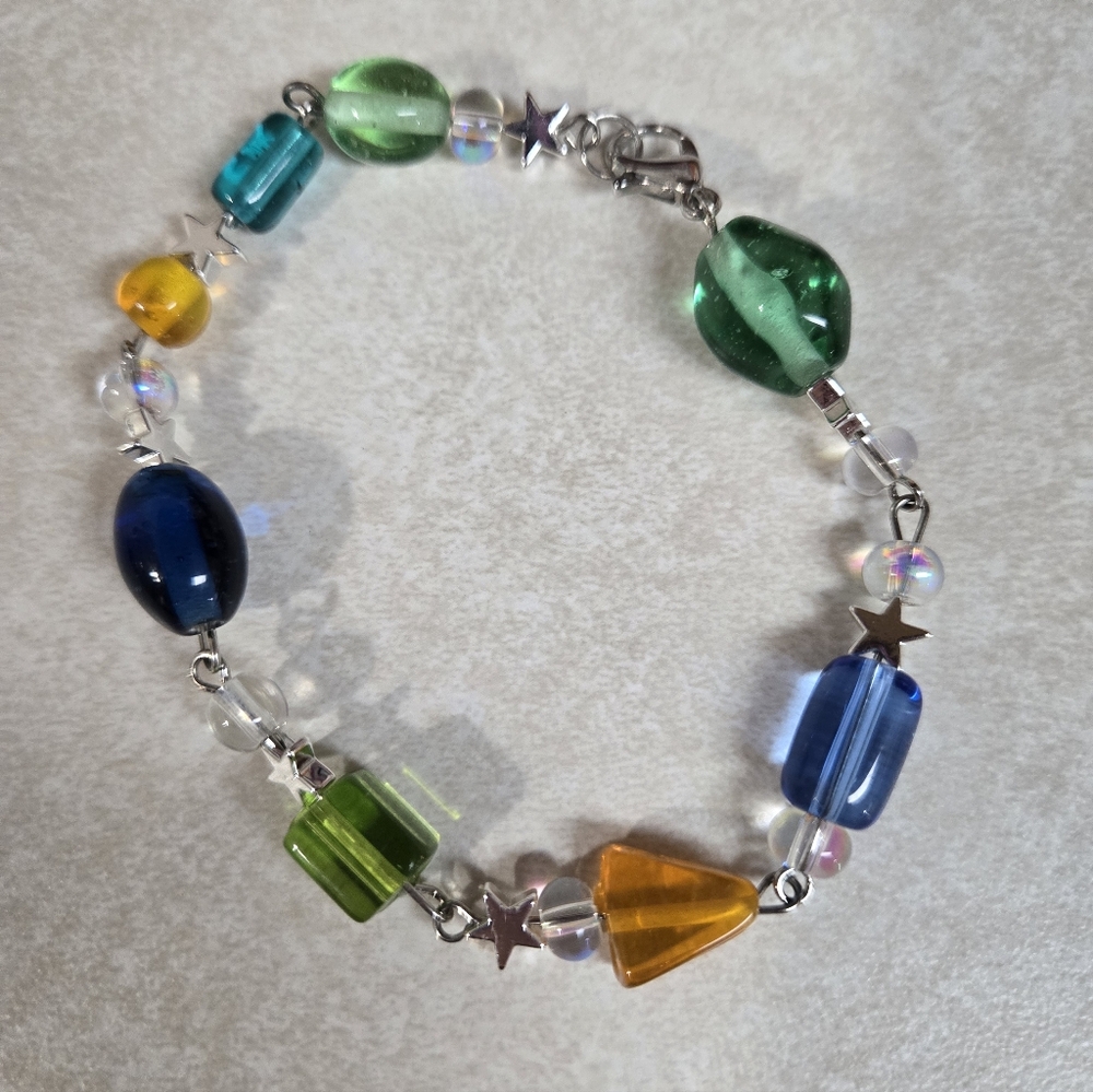 Handmade Multi Color Bead & Star Bracelet